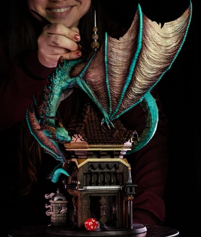 Protogradong, miniature dragon from Loot Studios' bundle Cursed Collectors Curiosities , being painted