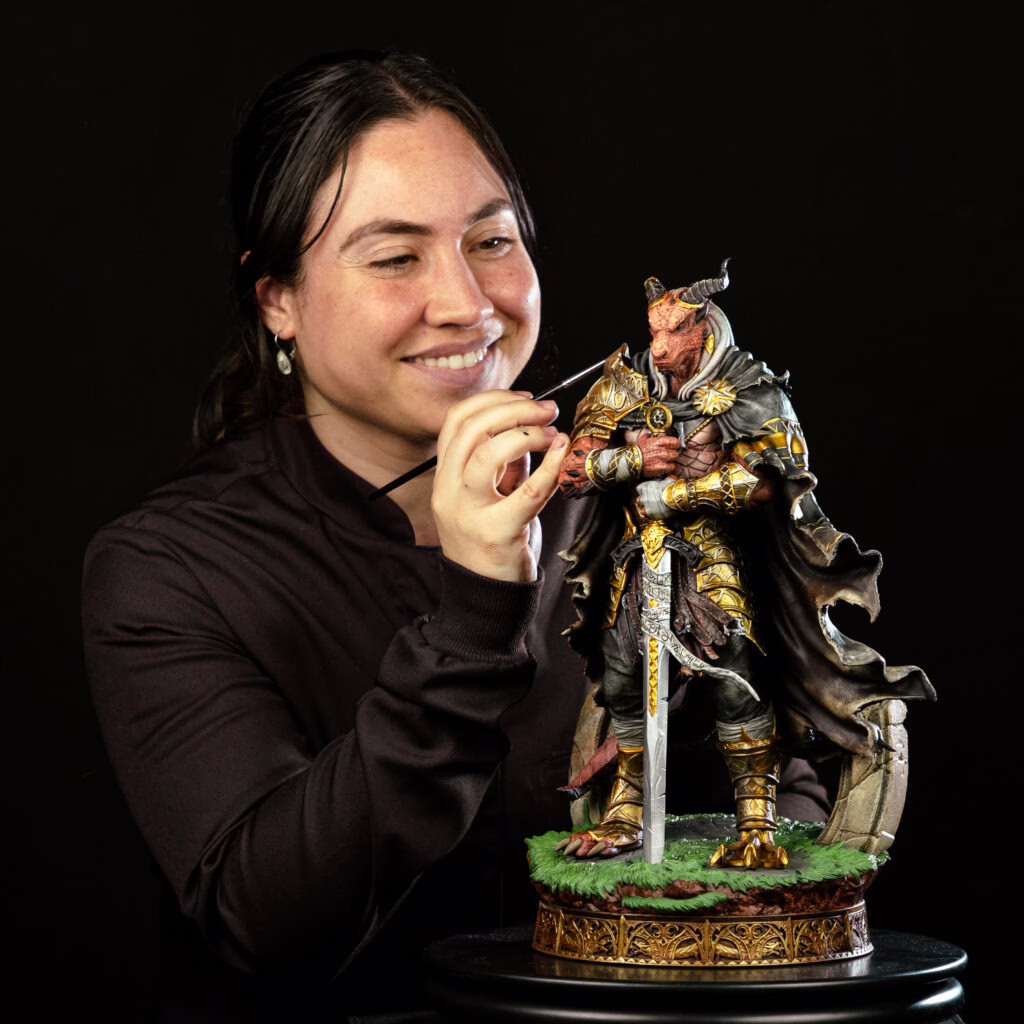 Sunathaer Caex, Battle Scarred miniature and statue from Loot Studios' Reward