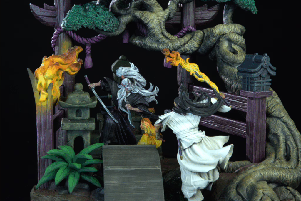 Miniatures (diorama) from Loot Studios' free diorama based on the Legend of the five rings