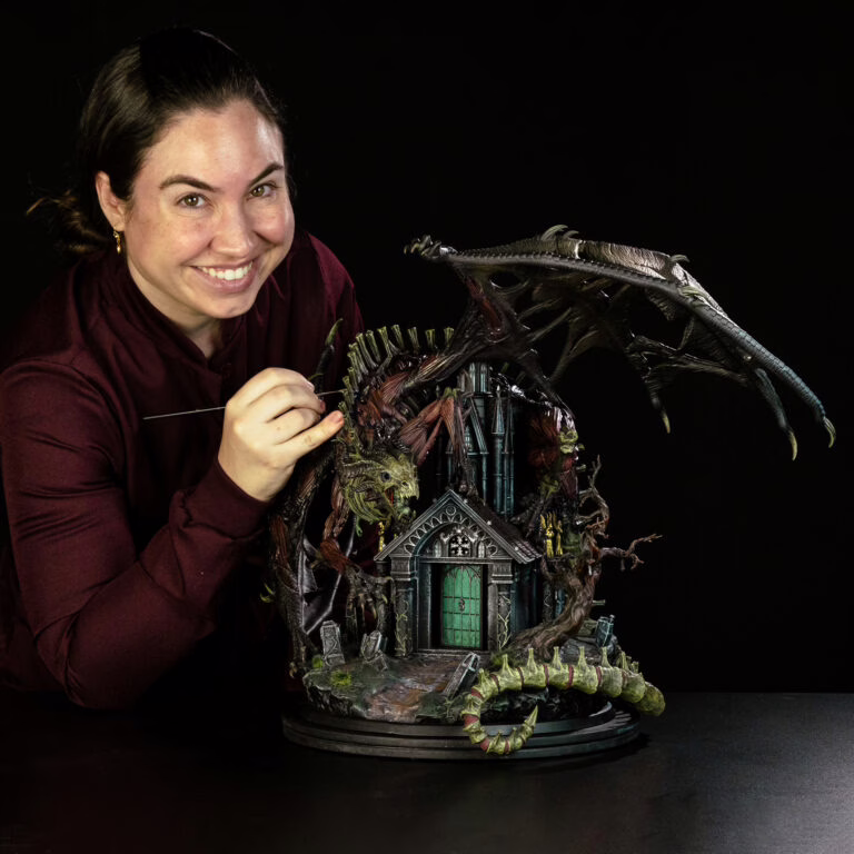 Vox Shax, the Everdeath, from Loot Studios’ Roar of the Everdeath, and Marcia Georgina, our Lead Painter.