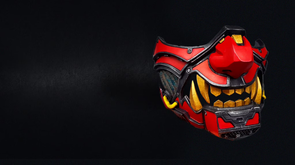 Samurai-Neon-Mask-from Loot Studios' bundle, Neon Runners