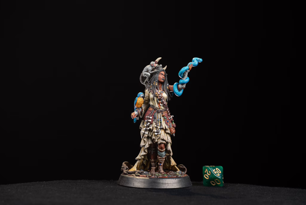 Charlotte, the Snake, a miniature Druid from Loot Studios’ bundle, Envious Tempest.