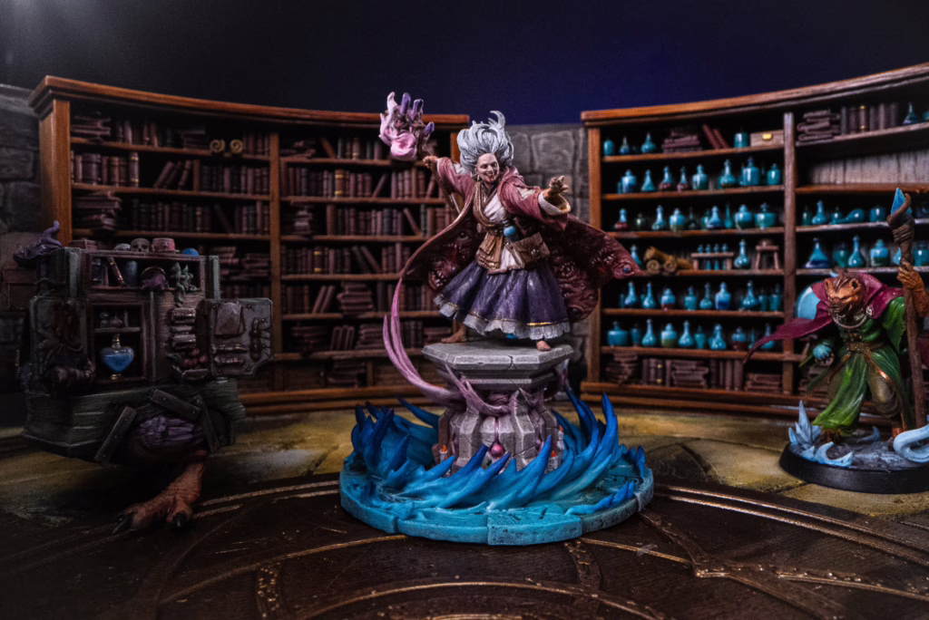 Zodyra Darkveil, the Crazed Mage, a miniature from Loot Studios' miniature bundle, Tower of Madness