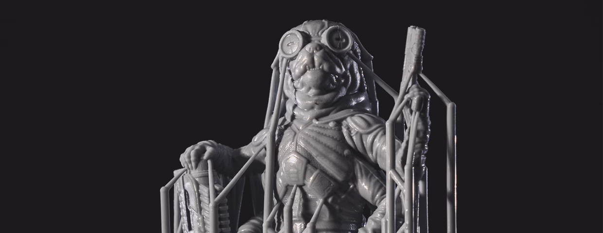 Cyberpug, free miniature from Loot Studios