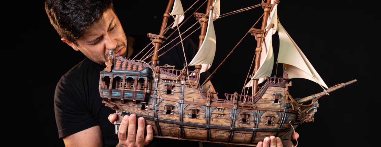 The Lady Harpy Ship, a 3D printable terrain for RPG games from Loot Studios' miniature bundle, Ship Ahoy!