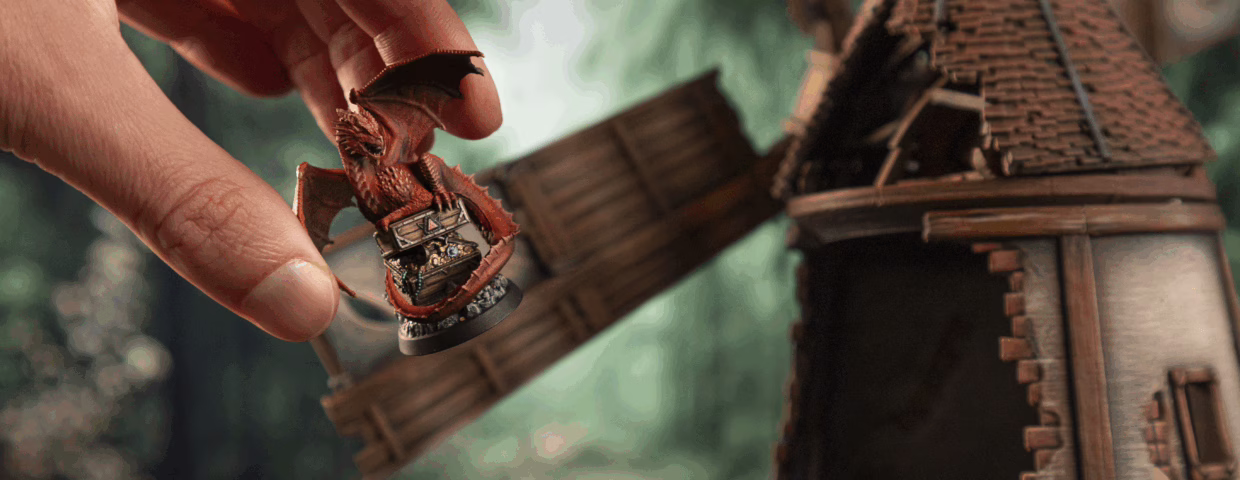 Old Mill, a playable terrain from Loot Studios' miniature bundle, Free Mini Pack.