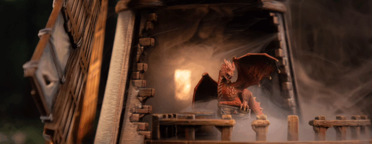 Dragon red wyrmiling, a 3d printed miniature from Loot Studios free miniature STL bundle, bandits of black hollow.