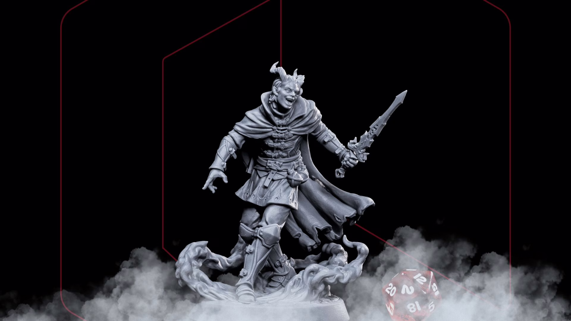 Iaros Gloomstar, a 3d printable miniature printed in resin, from Loot Studios' miniature bundle, Mystery in Panshaw